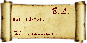 Bein Lívia névjegykártya